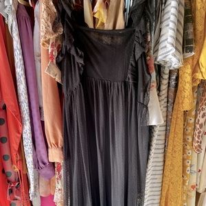 Anthropologie Maeve black chiffon dress New perfect condition size M